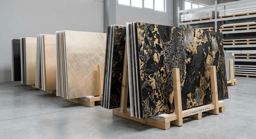 Reference image for handling and storage of decorative panels after delivery